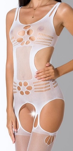 Боди Passion Erotic Line BS 071 White, Белый, One size Pas_BS 071 White One size - Passion - Эротические чулки на тело - Купить