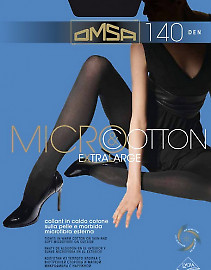 Плотные колготки большого размера Omsa Micro & Cotton 140 XL